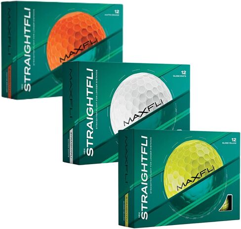 Maxfli StraightFli Golf Balls Variety Pack – 36-Pack (Gloss White, Gloss Yellow, Matte Orange) | Soft Feel, Durable Ionomer Cover | Ideal for Beginners & Recreational Golfers in Kuwait