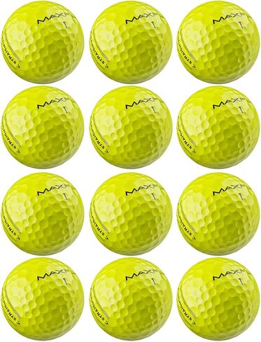 Maxfli StraightFli Golf Balls – Gloss Yellow, 12-Pack | Low Spin Distance Golf Balls for Straighter Shots | Soft Feel, Durable Ionomer Cover | for Beginners & Recreational Golfers in Kuwait