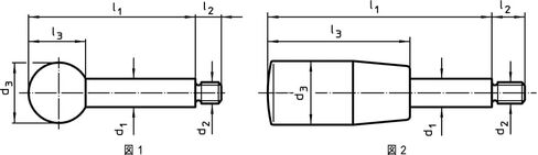 24350.0550 قضبان بمقبض كروي | D1 = 14 مم / L1 = 125 مم / ستانلس ستيل in Kuwait