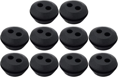 10 Pieces Tank Grommet Rubber Double Hole Grommets Mower Pressure Washer Gas Line Flexible Construction Suitable for Trimmer Brush Cutter in Kuwait