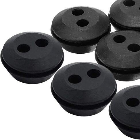 10 Pieces Tank Grommet Rubber Double Hole Grommets Mower Pressure Washer Gas Line Flexible Construction Suitable for Trimmer Brush Cutter in Kuwait