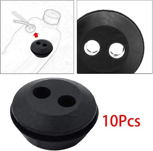 10 Pieces Tank Grommet Rubber Double Hole Grommets Mower Pressure Washer Gas Line Flexible Construction Suitable for Trimmer Brush Cutter in Kuwait