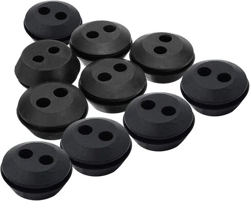 10 Pieces Tank Grommet Rubber Double Hole Grommets Mower Pressure Washer Gas Line Flexible Construction Suitable for Trimmer Brush Cutter in Kuwait