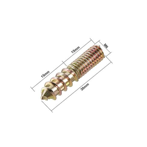 M6 Hanger Bolts Length 1-1/8"(30mm) Double Headed Bolts Self-Tapping Screw 6mm Wood Joint Furniture Legs 10pcs in Kuwait