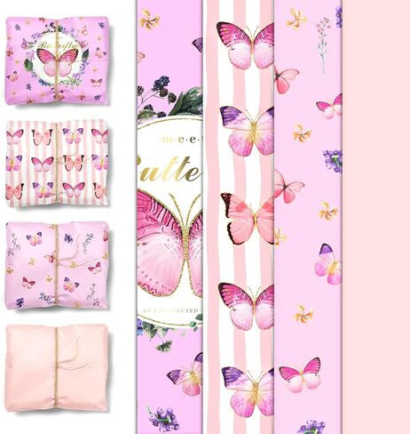 Aobkiat Birthday Wrapping Tissue Paper for Gift Bag,24 Sheets Strawberry Tissue Paper for Baby Shower,Family Friends Gift Wrap,DIY Craft,Present Bouquet Packaging,20x15inch/Sheet in Saudi Arabia