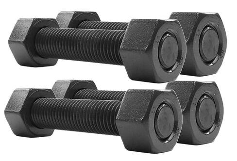 3 Inch Black Oxide Stud and Hex Nut, B7 Grade, 1/2"-13, All Thread, Sterling Seal & Supply (Pack of 4) in Kuwait