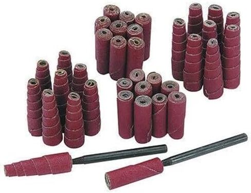 52-Piece Mini Sanding Arbor and Abrasive Cone Porting Kit 80 and 120 Grit Rotary Tool Accessory Set for Metal Grinding and Finishing in Kuwait