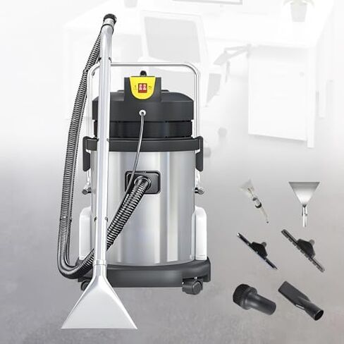 Ultimate Commercial Carpet Cleaner Machine, Portable 1034W Deep Cleaning Vacuum, Stainless Steel Wet Dry Extractor for Sofas, Curtains, Crevices - 40L Capacity in Kuwait