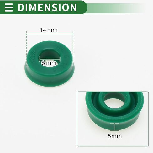 العالمي النفط الختم الأمم المتحدة الشفاه الختم الدائري الروتاري رمح الختم 6x14x5 مللي متر ارتفاع ضغط بولي TPU الأخضر 5 قطعة in Kuwait