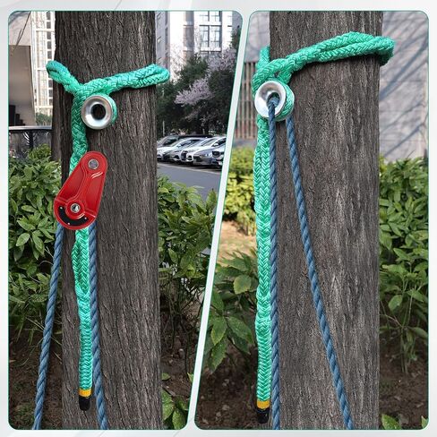 حبل تزوير Arborist، 3/4 بوصة × 10 قدم، معدات تزوير شجرة حبال دائرية قابلة للتعديل، حبل تسلق مع حلقة ألومنيوم 14600 رطل MBS (3/4 بوصة × 10 بوصة) in Kuwait