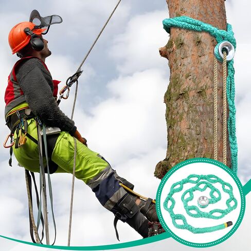حبل تزوير Arborist، 3/4 بوصة × 10 قدم، معدات تزوير شجرة حبال دائرية قابلة للتعديل، حبل تسلق مع حلقة ألومنيوم 14600 رطل MBS (3/4 بوصة × 10 بوصة) in Kuwait