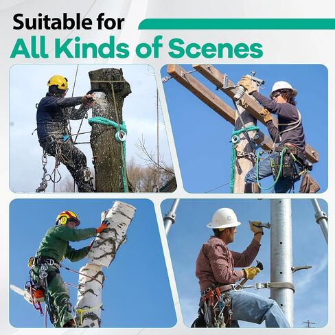 حبل تزوير Arborist، 3/4 بوصة × 10 قدم، معدات تزوير شجرة حبال دائرية قابلة للتعديل، حبل تسلق مع حلقة ألومنيوم 14600 رطل MBS (3/4 بوصة × 10 بوصة) in Kuwait