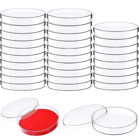 30 Pack Plastic Petri Dishes with Lids,90 x 15mm Bioresearch Sterile Petri Dish,Culture Dishes for School Science Projects,Seeding,Storage,Biological Themed Party in Kuwait