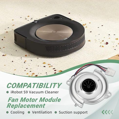 Engine Ventilation Fan Motor Fit for iRobot S9 Smart Sweeper Fan Module, Vacuum Cleaner Motor Module Replacement, Metal Cooling Part for S9 Robot Vacuum Accessories in Kuwait
