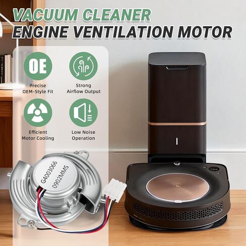 Engine Ventilation Fan Motor Fit for iRobot S9 Smart Sweeper Fan Module, Vacuum Cleaner Motor Module Replacement, Metal Cooling Part for S9 Robot Vacuum Accessories in Kuwait
