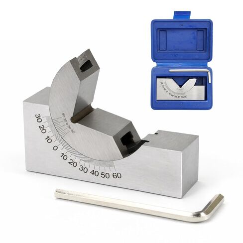 Adjustable Angle V Block Milling Gauge Set, Stainless Steel Micro High Precision Setup with Wrench, 0–60° AP25 for Lathe Machinist Tool, Magnetic Machining Clamp Finder in Kuwait