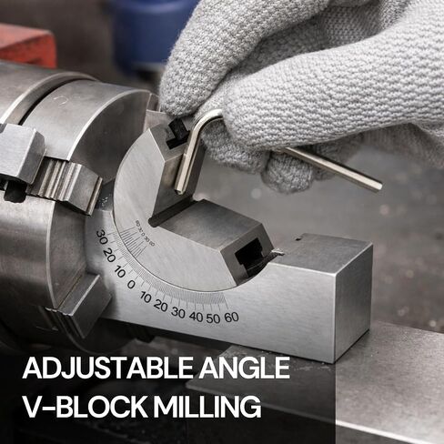 Adjustable Angle V Block Milling Gauge Set, Stainless Steel Micro High Precision Setup with Wrench, 0–60° AP25 for Lathe Machinist Tool, Magnetic Machining Clamp Finder in Kuwait