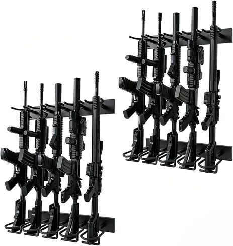 DIY Gun Rack Wall Mount, Heavy Duty Steel Indoor Gun Rack Stand for Rifle/Tactical Equipment/Pistol Storage in Kuwait