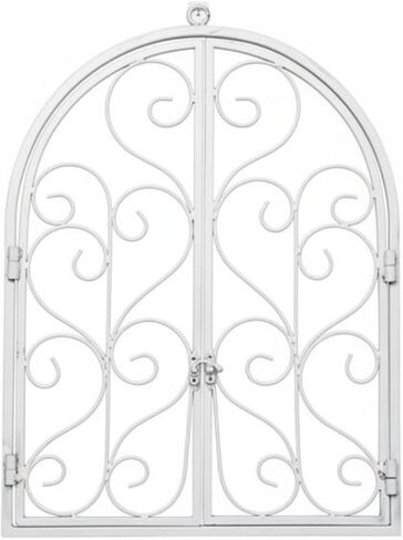 ＫＬＫＣＭＳ Decorative Window Panel Metal Faux Window Frame Decorative Arched Wall Hanging Scroll Wall Art Iron Architectural Wall Feature Suitable for Restaurant in Saudi Arabia