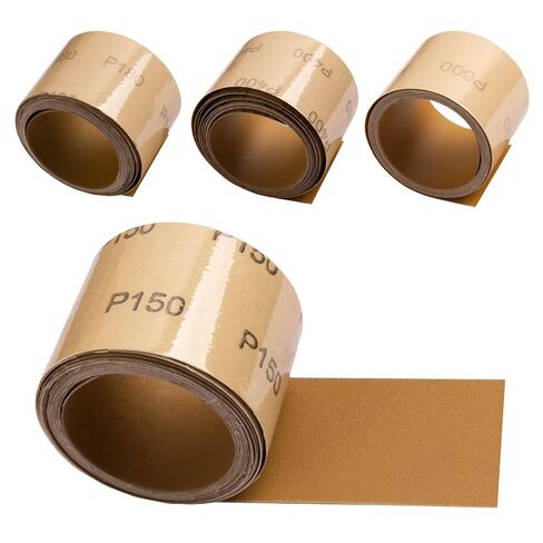 Total 20 Yards Long Continuous Roll Kit - 80 120 220 320 Grit Hook & Loop Sand Paper 2-3/4" Wide -Sandpaper for Automotive, Woodworking, Hand Sanding Blocks in Kuwait