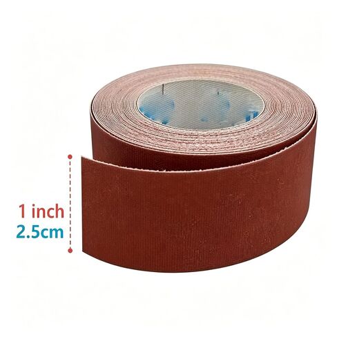 1 Inch Aluminum Oxide Sanding Roll, 2m Cloth-Backed Abrasive Strip, Tear-Resistant Custom Cut Sandpaper Roll for Wood Metal Rust Removal Polishing DIY Workshop Use in Kuwait