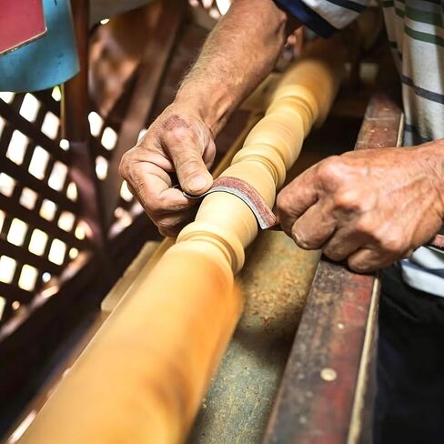 1 Inch Aluminum Oxide Sanding Roll, 2m Cloth-Backed Abrasive Strip, Tear-Resistant Custom Cut Sandpaper Roll for Wood Metal Rust Removal Polishing DIY Workshop Use in Kuwait