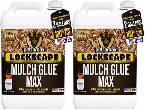PetraMax Lockscape Mulch Glue for Landscaping Rocks Max Concentrate, Weed Barrier - 2 Gallons Non-Toxic Pea Gravel Binder, Mulch & Rock Glue for Landscaping, Landscape Rock & Gravel Stabilizer in Kuwait