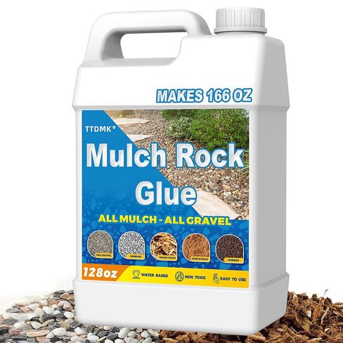 Stone Glue for Landscaping, 32oz Stone Glue for Landscaping, Outdoor Landscape Glue for Bark Pebble & Gravel, Rain Resistant Clear Finish, Pet Safe & Environmentally Friendly, Long Lasting Results in Saudi Arabia