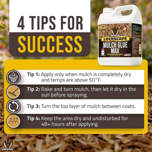 PetraMax Lockscape Mulch Glue for Landscaping Rocks Max Concentrate, Weed Barrier - 2 Gallons Non-Toxic Pea Gravel Binder, Mulch & Rock Glue for Landscaping, Landscape Rock & Gravel Stabilizer in Kuwait
