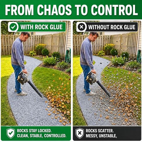 Teexpert Rock Glue for Landscaping - 256OZ Mulch Binder, Pea Gravel Binder Concentrate, Heavy Duty Outdoor Stone Adhesive for Slope Between Paver Flower Bed, Fast Dry Mulch Anchor Safe for Plants Pets in Kuwait