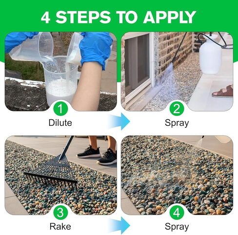 Teexpert Rock Glue for Landscaping - 256OZ Mulch Binder, Pea Gravel Binder Concentrate, Heavy Duty Outdoor Stone Adhesive for Slope Between Paver Flower Bed, Fast Dry Mulch Anchor Safe for Plants Pets in Kuwait