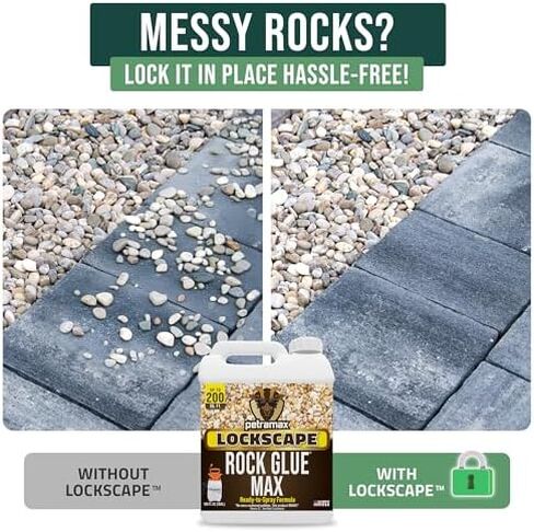 مجموعة المناظر الطبيعية من PetraMax Lockscape Rock Glue - (عبوتان) 1 جالون من الغراء الصخري للحصى والحصى مع بخاخ مضخة Petratools HD201 سعة 2 جالون، ومثبت حجري لأسرة الحديقة والممرات in Kuwait