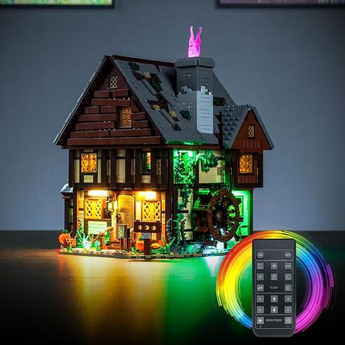 مجموعة الضوء المتوافقة مع Lego Hocus pocus: The Sanderson Sisters 'Cottage House Decor 21341 ، إكسسوارات إضاءة التحكم عن بعد متوافقة مع LEGO Ideas 21341 (الأضواء فقط ، لا نماذج) in Kuwait