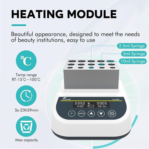 LAB FISH Gel Heating & Cooling Machine Professional PRP PPP 2.5ml/5ml/10ml Tubes Block Maker Heater Dry Bath Incubator Temperature Control W/Timer in Saudi Arabia