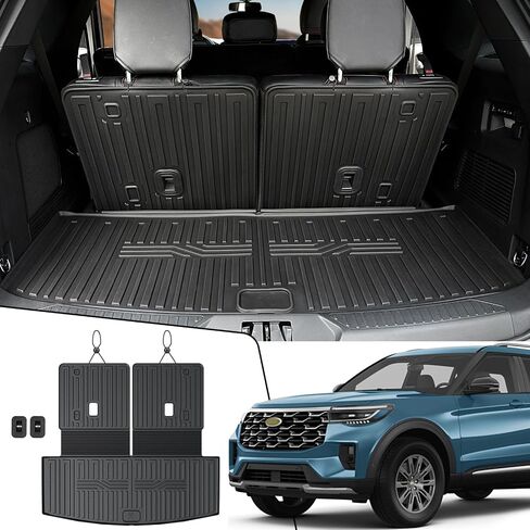 حصيرة مسند الظهر حصيرة الشحن لعام 2024 2025 GMC Acadia 6/7 مقاعد الإكسسوارات ، أغطية مقعد حصيرة حامية في جميع الأحو والحيوانات (24-25 مقاعد 6/7 مقاعد-3RD ROW RACK REATS & CARGO MAT) in Kuwait