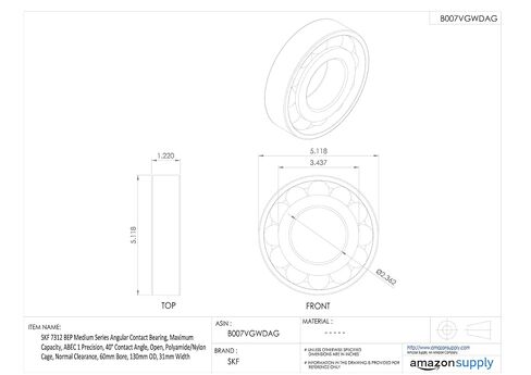 محمل الاتصال الزاوي من السلسلة المتوسطة SKF 7305 BEP، السعة القصوى، دقة ABEC 1، زاوية تلامس 40 درجة، مفتوح، قفص من مادة البولي أميد/النايلون، خلوص عادي، تجويف 25 مم، 62 مم OD، عرض 17 مم in Kuwait