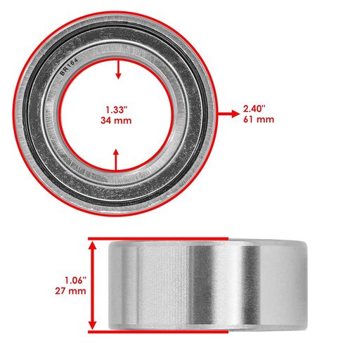 Caltric DAC 34610027 20-1056-2RS AT-06656 Double Row Angular Ball Bearing 34X61X27 / Qty 2 in Kuwait