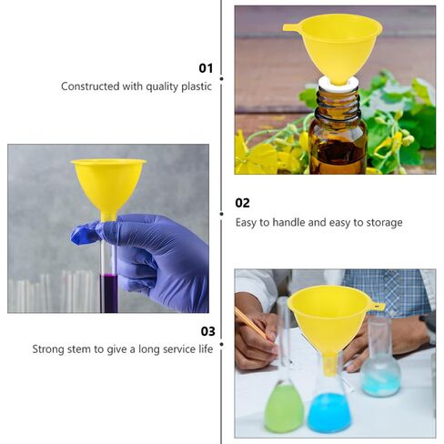 PRETYZOOM 15pcs Plastic Funnel Funnel for Laboratory Kitchen Use Lightweight Design for Easy Liquid Transfer and Storage in Kuwait