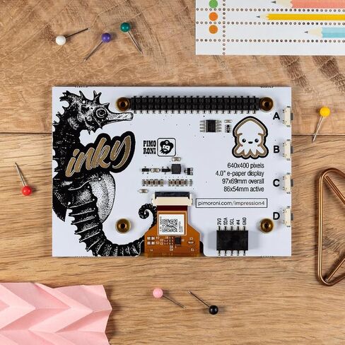 بيموروني إنكي إمبريشن 4 بوصة (7 ألوان ePaper/eInk HAT) in Kuwait