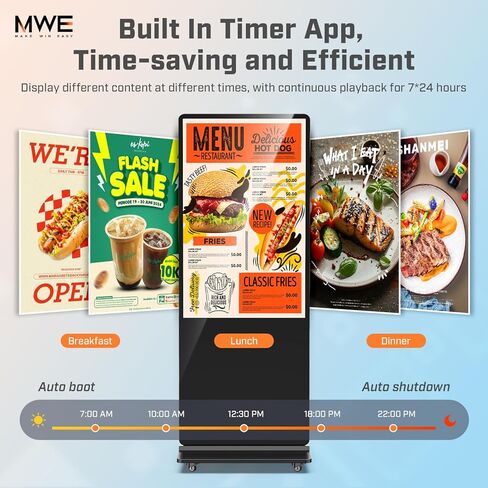MWE 43 بوصة لافتات رقمية داخلية تعمل باللمس كشك على الأرض شاشة عرض إعلانية LCD Totem ملصق عرض تفاعلي نظام أندرويد مع مشغل وسائط تلقائي in Kuwait