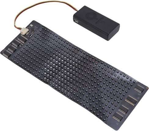 Focket Flexible LED Display, Programmable HD Full Color Screen with 12x32 Resolution for Bags Hats Glasses with APP Control and RGB LED Beads in Kuwait