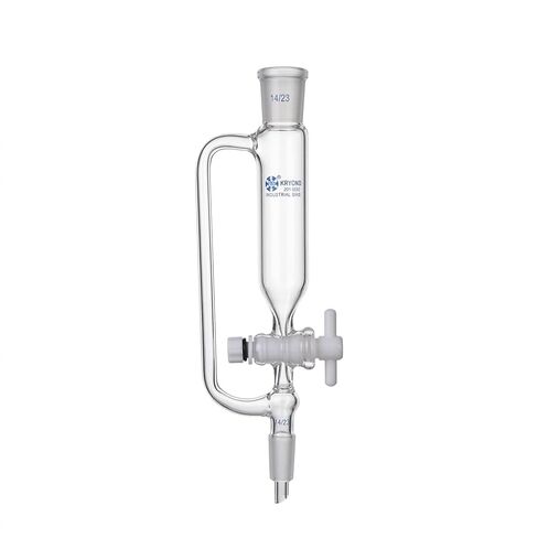 1PC Cylindrical Separatory Funnel with PTFE Stopcock Standard Ground Joint Laboratory Glassware 10/150/250mL 14/23 (50ml) in Kuwait
