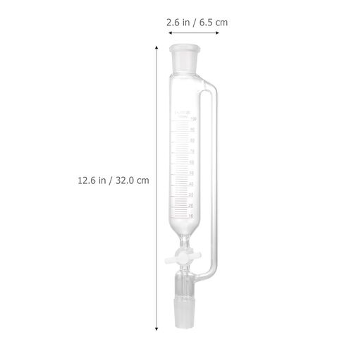 مكبس Totority PTFE قمع فصل زجاجي أسطواني 100 مل مع ضغط ثابت لمعدات فصل السوائل والتقطير في المختبر in Kuwait