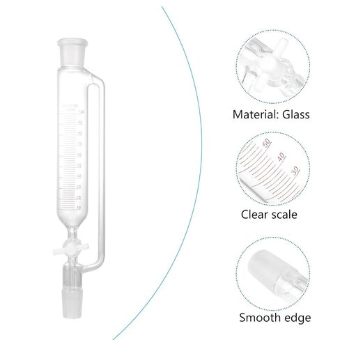 مكبس Totority PTFE قمع فصل زجاجي أسطواني 100 مل مع ضغط ثابت لمعدات فصل السوائل والتقطير في المختبر in Kuwait