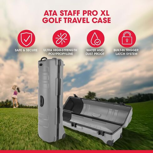 حقيبة سفر بلاستيكية ذات هيكل صلب من SKB Staff ATA لحقائب العربة ذات العجلات - نادي دوار عالي التحمل وحامل السائق لنقل شركات الطيران، مقاومة للصدمات مع مزالج قفل TSA in Kuwait