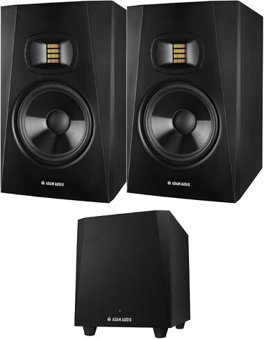 شاشة Adam Audio Professional T-Series T7V مقاس 7 بوصات 70 وات ثنائية الاتجاه النشطة، زوج، حزمة مع مضخم صوت T10S 10 بوصة 130 وات in Kuwait