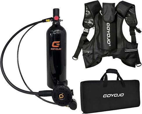 GOYOJO Scuba Tank 0.5L خزان غوص صغير محمول للتنفس تحت الماء، زجاجة قابلة للاستخدام 5-10 دقائق DOT معتمدة للغطس والاستكشاف وصيد الكنز وجراد البحر in Kuwait