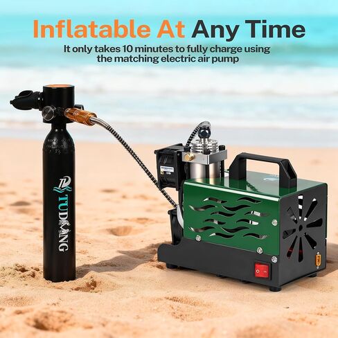 TUDIVING-0.5L Portable Scuba Tank,Lung Tank Kits with Air Compressor,Support 6-10 Minutes Underwater Breathe,Reusable Mini Diving Cylinders in Kuwait