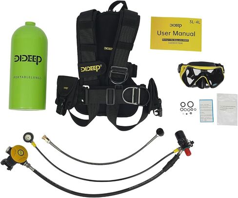 3L طقم خزان الغوص 3000PSI معدات خزان الغوص | 30-40 دقيقة للتنفس تحت الماء محمول، محول تضخم إلى 8 مم، للنسخ الاحتياطي للاستجمام تحت الماء in Kuwait