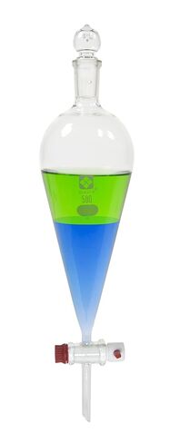 VEE GEE Scientific 1426T-2000 زجاج البورسليكات SIBATA 2000 مل قمع منفصل، نمط سكويب، قابس محبس PTFE مقاس 6، سدادة من البولي إيثيلين #29/42 (عبوة من 1) in Kuwait